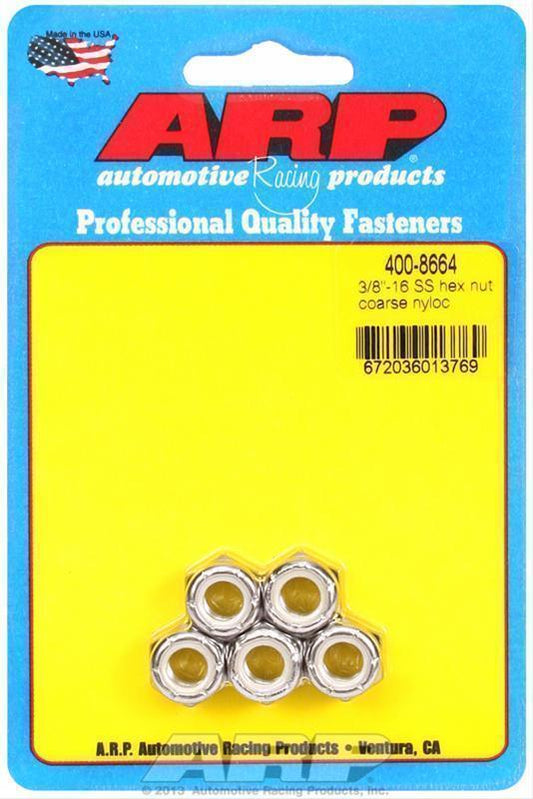 ARP 400-8664 3/8-16 SS Coarse Nyloc Hex Nut Kit