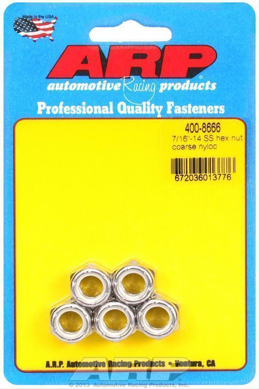 ARP 400-8666 7/16-14 SS Coarse Nyloc Hex Nut Kit