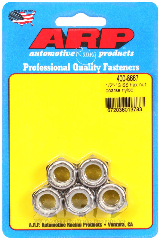 ARP 400-8667 1/2-13 SS Coarse Nyloc Hex Nut Kit