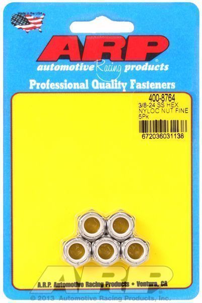 ARP Fasteners ARP400-8764 400-8764 3/8-24 SS Fine Nyloc Hex Nut Kit