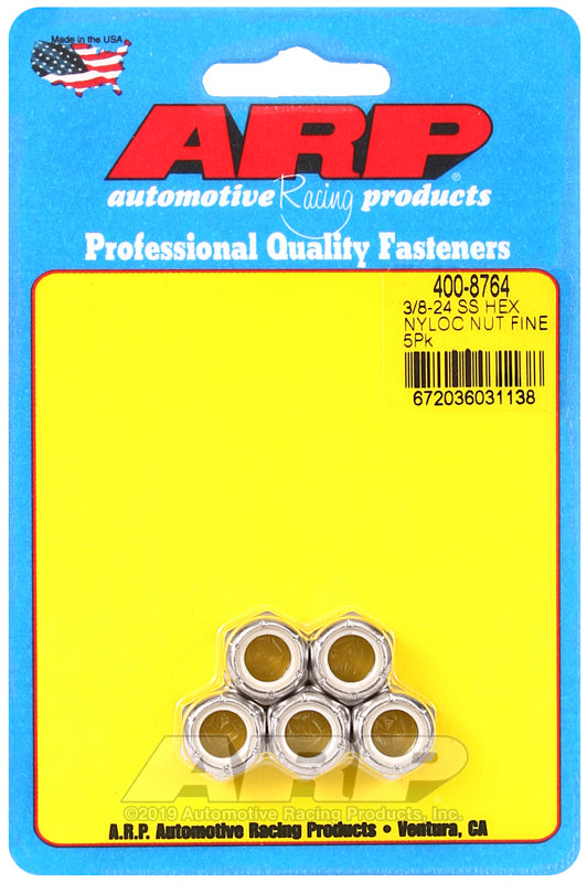ARP Fasteners ARP400-8764 400-8764 3/8-24 SS Fine Nyloc Hex Nut Kit
