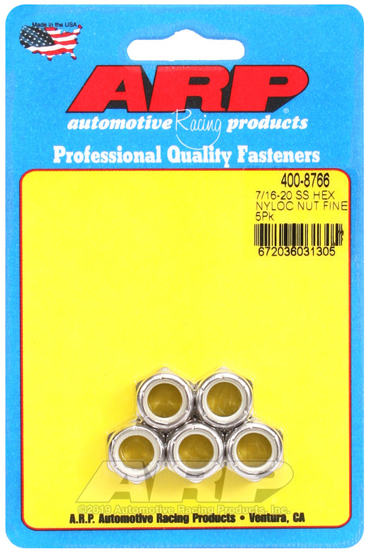 ARP 400-8766 7/16-20 SS Fine Hex Nut Kit