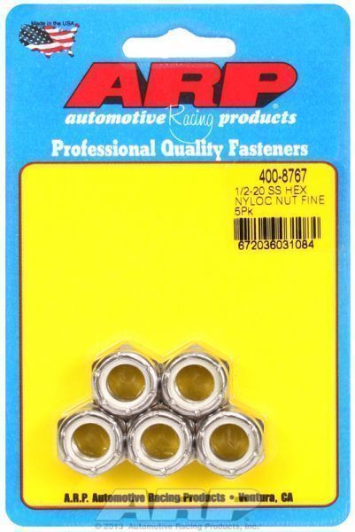 ARP 400-8767 1/2-20 SS Fine Nyloc Hex Nut Kit