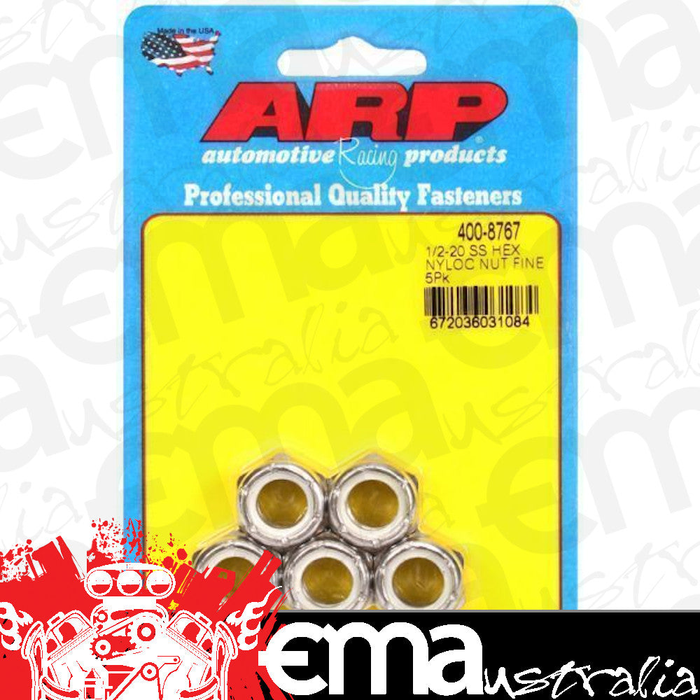 ARP 400-8767 1/2-20 SS Fine Nyloc Hex Nut Kit