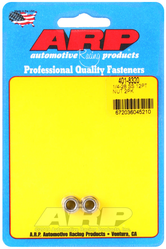 ARP 401-8320 1/4-20 SS 12PT Nut Kit