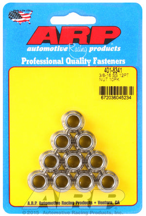 ARP 401-8341 3/8-16 SS 12PT Nut Kit