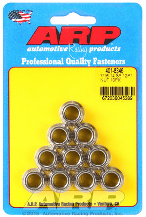 ARP 401-8346 7/16-14 SS 12PT Nut Kit