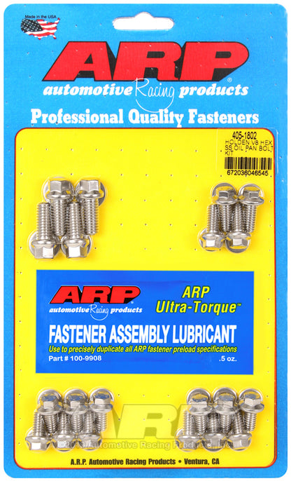 Holden V8 405-1802 SS Hex Oil Pan Bolt Kit ARP Fasteners ARP405-1802