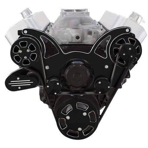 CVF BD-454-WRAPTOR-AC-EWP Black Diamond Serpentine System for Big Block Chevy - AC Power Steering & Alternator w/ Electric Water Pump - All Inclusi