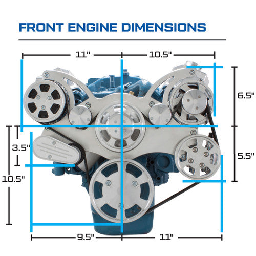 CVF B-360-WRAPTOR-ACO Stealth Black Serpentine System for Small Block Mopar - AC & Alternator - All Inclusive