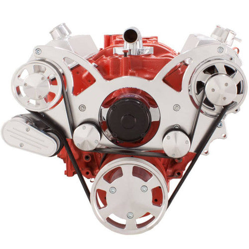 CVF 350-WRAPTOR-AC-EWP Serpentine System for Chev SB 283-350-400 - AC Power Steering & Alternator w/ Electric Water Pump - All Inclusive