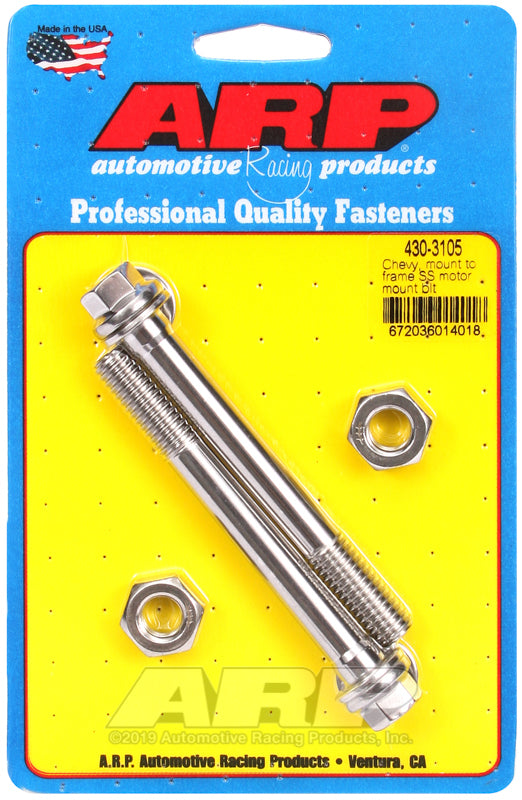 ARP 430-3105 Chevy Mount to Frame SS Motor Mount Bolt Kit