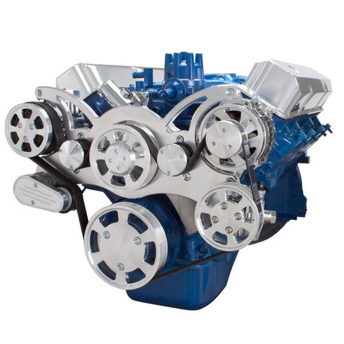 CVF Racing CVF-390-WRAPTOR-AC 390-WRAPTOR-AC Serpentine System for Ford FE Engines - AC Power Steering & Alternator - All Inclusive