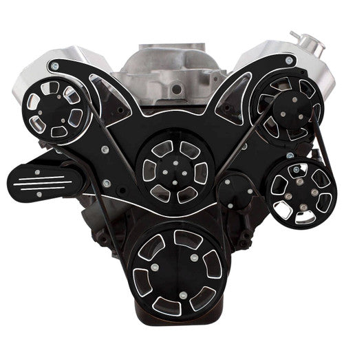 CVF BD-454-WRAPTOR-PS Black Diamond Serpentine System for 396 427 & 454 - Power Steering & Alternator - All Inclusive