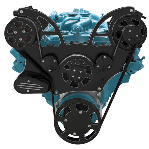 CVF BD-PONT-WRAPTOR-ALT Black Diamond Pontiac Serpentine System for 350-400 428 & 455 V8 - Alternator Only - All Inclusive