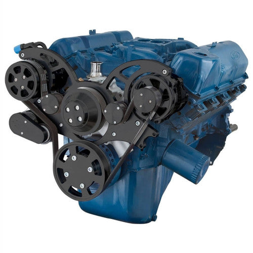 CVF Racing CVF-B-351C-WRAPTOR-AC B-351C-WRAPTOR-AC Black Serpentine System for 351C 351M & 400 - AC Power Steering & Alternator - All Inclusive