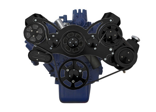 CVF BD-390-WRAPTOR-PS Black Diamond Serpentine System for Ford FE Engines - Power Steering & Alternator - All Inclusive