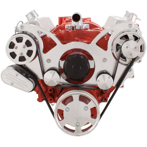 CVF 350-WRAPTOR-AC-EWP Serpentine System for Chev SB 283-350-400 - AC Power Steering & Alternator w/ Electric Water Pump - All Inclusive