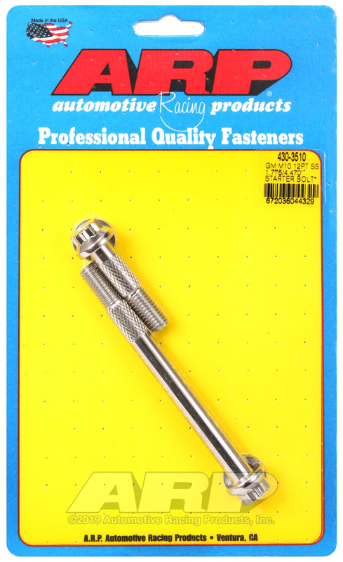 ARP 430-3510 GM M10 X 1.5 1.775/4.470" 12PT SS Starter Bolt Kit