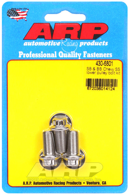 Chev Big Block & Small block 430-6801 SB BB Chevy SS Lower Pulley Bolt Kit ARP Fasteners ARP430-6801