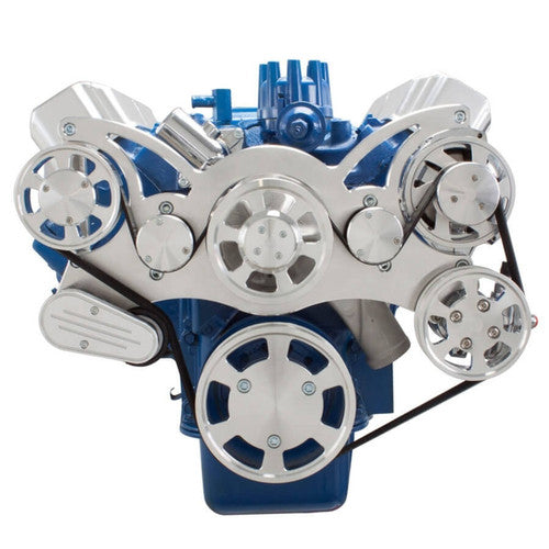 CVF Racing CVF-390-WRAPTOR-AC 390-WRAPTOR-AC Serpentine System for Ford FE Engines - AC Power Steering & Alternator - All Inclusive