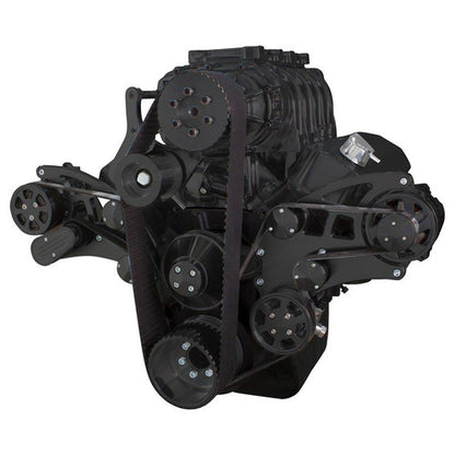 CVF B-454SC-WRAPTOR-PS Black Serpentine System for 396 427 & 454 Supercharger - Power Steering & Alternator - All Inclusive