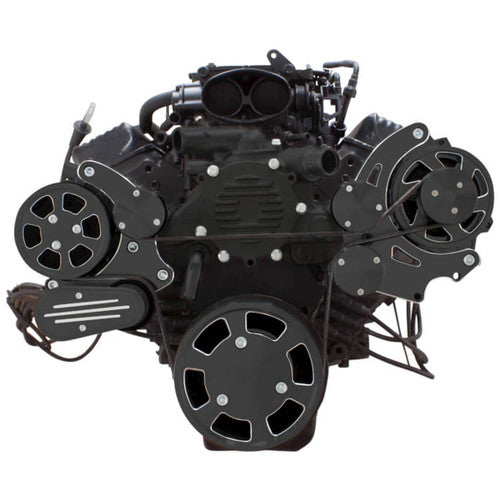 CVF BD-LT1-WRAPTOR-AC Black Diamond Serpentine System for LT1 Generation II - AC Power Steering & Alternator - All Inclusive