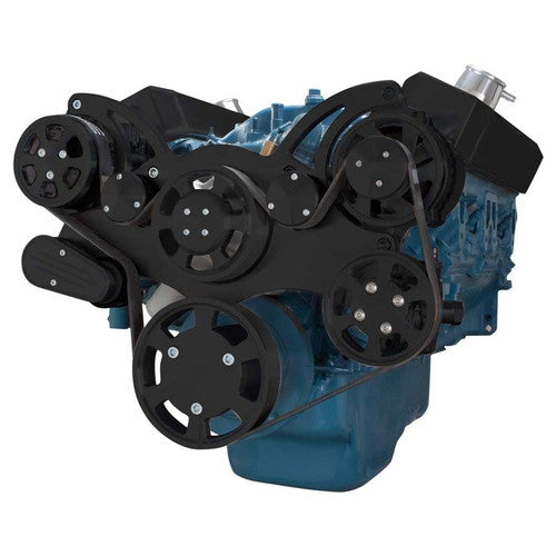 CVF Racing CVF-B-360-WRAPTOR-AC B-360-WRAPTOR-AC Stealth Black Serpentine System for Small Block Mopar - AC Power Steering & Alternator - All Inclusive