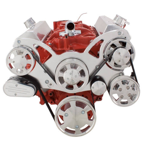 CVF Racing CVF-350-WRAPTOR-AC 350-WRAPTOR-AC Serpentine System for Chev SB 283-350-400 - AC Power Steering & Alternator - All Inclusive