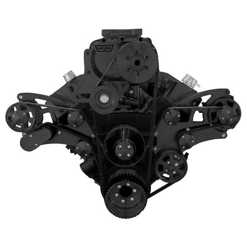 CVF B-454SC-WRAPTOR-PS Black Serpentine System for 396 427 & 454 Supercharger - Power Steering & Alternator - All Inclusive