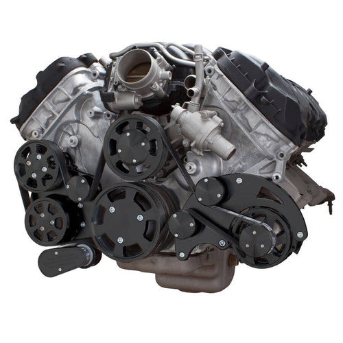 CVF B-FC5-WRAPTOR-AC Stealth Black Serpentine System for Ford Coyote 5.0 - AC Power Steering & Alternator - All Inclusive