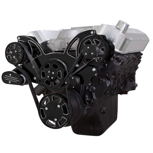 CVF BD-454-WRAPTOR-PS Black Diamond Serpentine System for 396 427 & 454 - Power Steering & Alternator - All Inclusive