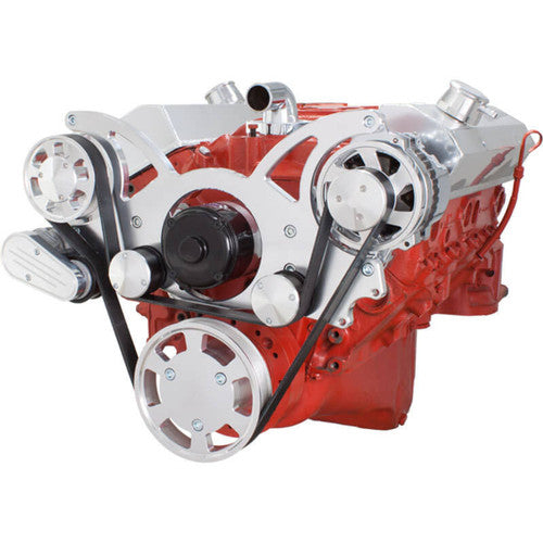 CVF 350-WRAPTOR-AC-EWP Serpentine System for Chev SB 283-350-400 - AC Power Steering & Alternator w/ Electric Water Pump - All Inclusive