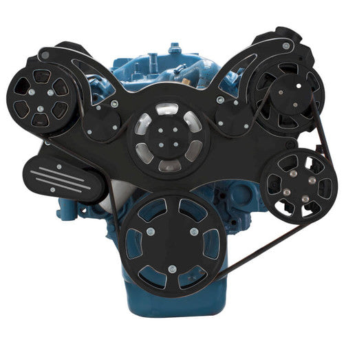 CVF BD-360-WRAPTOR-PS Black Diamond Serpentine System for Small Block Mopar - Power Steering - All Inclusive