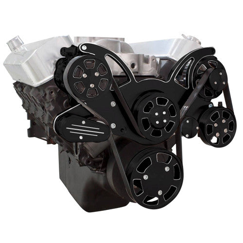 CVF BD-454-WRAPTOR-PS Black Diamond Serpentine System for 396 427 & 454 - Power Steering & Alternator - All Inclusive