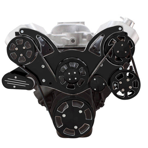 CVF BD-454-WRAPTOR-PS Black Diamond Serpentine System for 396 427 & 454 - Power Steering & Alternator - All Inclusive