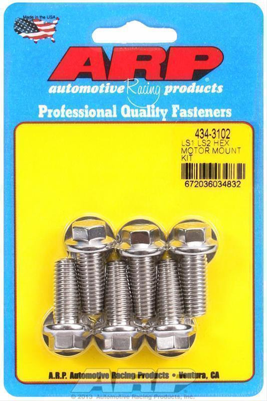 Chev / Holden Small Block Gen III/IV 4.8L, 5.3L, 5.7L, 6.0L, 6.2L, 7.0L V8 LS engines 434-3102 LS1 LS2 SS Hex Motor Mount Bolt Kit ARP Fasteners ARP434-3102