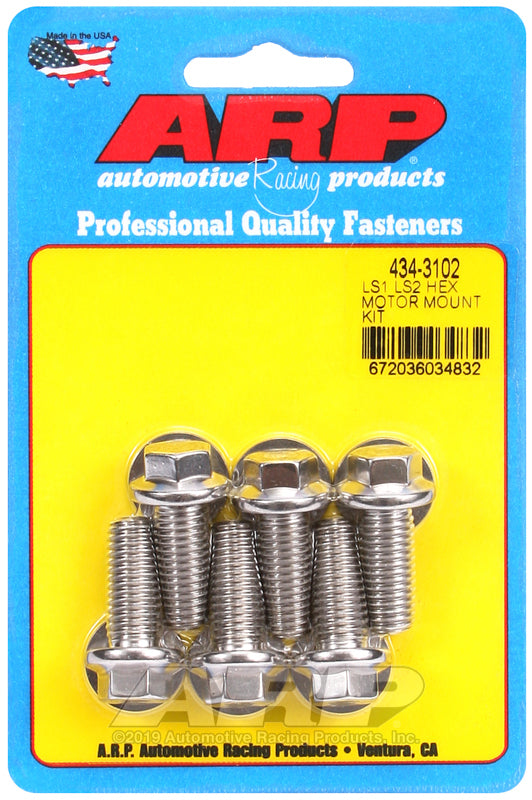 ARP 434-3102 LS1 LS2 SS Hex Motor Mount Bolt Kit