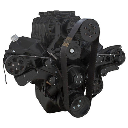 CVF B-454SC-WRAPTOR-PS Black Serpentine System for 396 427 & 454 Supercharger - Power Steering & Alternator - All Inclusive