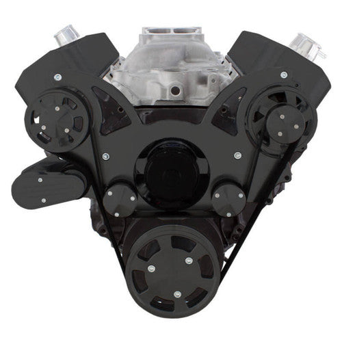 CVF B-454-WRAPTOR-ACO-EWP Black Serpentine System for 396 427 & 454 - AC & Alternator w/ Electric Water Pump - All Inclusive