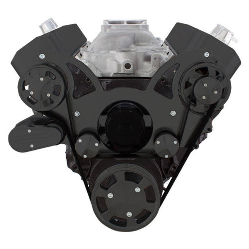 CVF B-454-WRAPTOR-AC-EWP Black Serpentine System for Big Block Chevy - AC Power Steering & Alternator w/ Electric Water Pump - All Inclusive