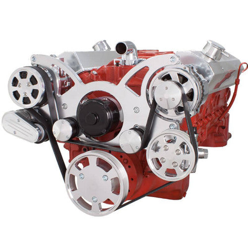 CVF 350-WRAPTOR-ACO-EWP Serpentine System for Chev SB 283-350-400 - AC & Alternator w/ Electric Water Pump - All Inclusive