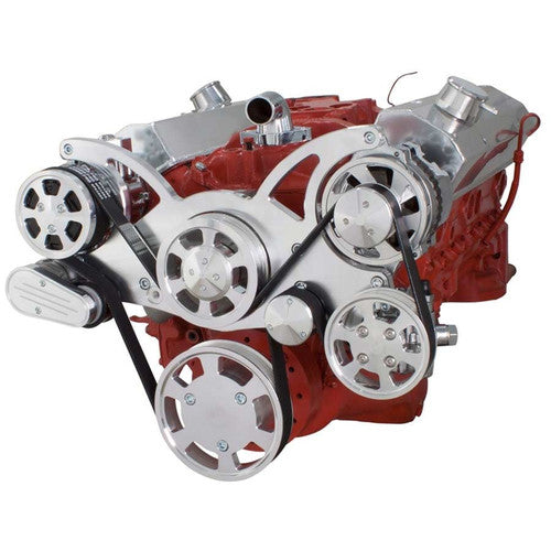 CVF Racing CVF-350-WRAPTOR-AC 350-WRAPTOR-AC Serpentine System for Chev SB 283-350-400 - AC Power Steering & Alternator - All Inclusive