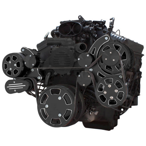 CVF BD-LT1-WRAPTOR-ACO Black Diamond Serpentine System for LT1 Generation II - AC & Alternator - All Inclusive