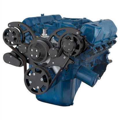 CVF B-351C-WRAPTOR-PS Black Serpentine System for 351C 351M & 400 - Power Steering & Alternator - All Inclusive