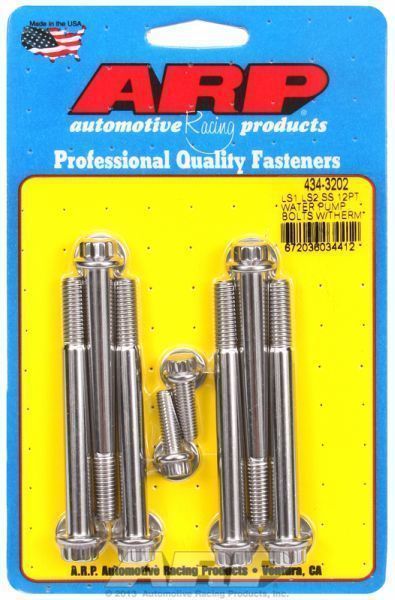 Chevy / Holden small block Gen III/IV 5.7L/6.0L V8 434-3202 LS1 LS2 SS 12PT Water Pump Bolts w/ Thermostat Housing Bolts Kit ARP Fasteners ARP434-3202