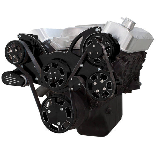 CVF BD-454-WRAPTOR-PS Black Diamond Serpentine System for 396 427 & 454 - Power Steering & Alternator - All Inclusive