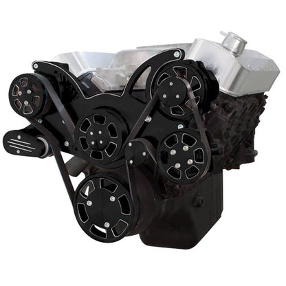 CVF Racing CVF-BD-454-WRAPTOR-PS BD-454-WRAPTOR-PS Black Diamond Serpentine System for 396 427 & 454 - Power Steering & Alternator - All Inclusive