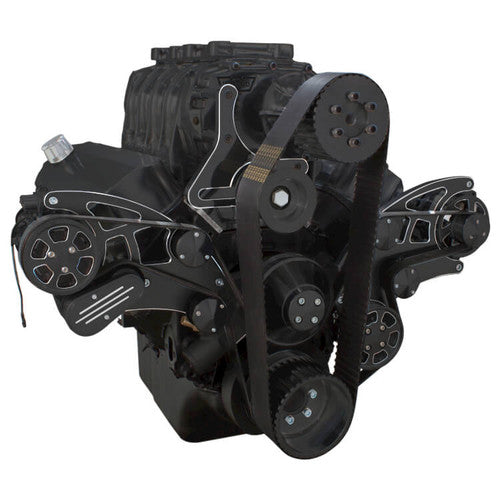 CVF BD-454SC-WRAPTOR-AC Black Diamond Serpentine System for Big Block Chevy Supercharger - AC Power Steering & Alternator - All Inclusive