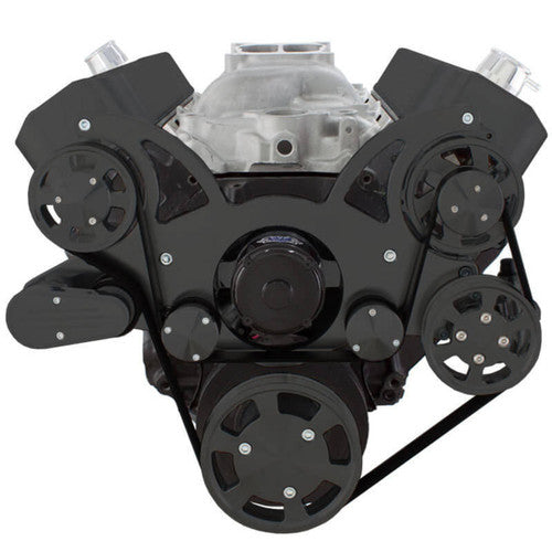 CVF B-454-WRAPTOR-ACO-EWP Black Serpentine System for 396 427 & 454 - AC & Alternator w/ Electric Water Pump - All Inclusive